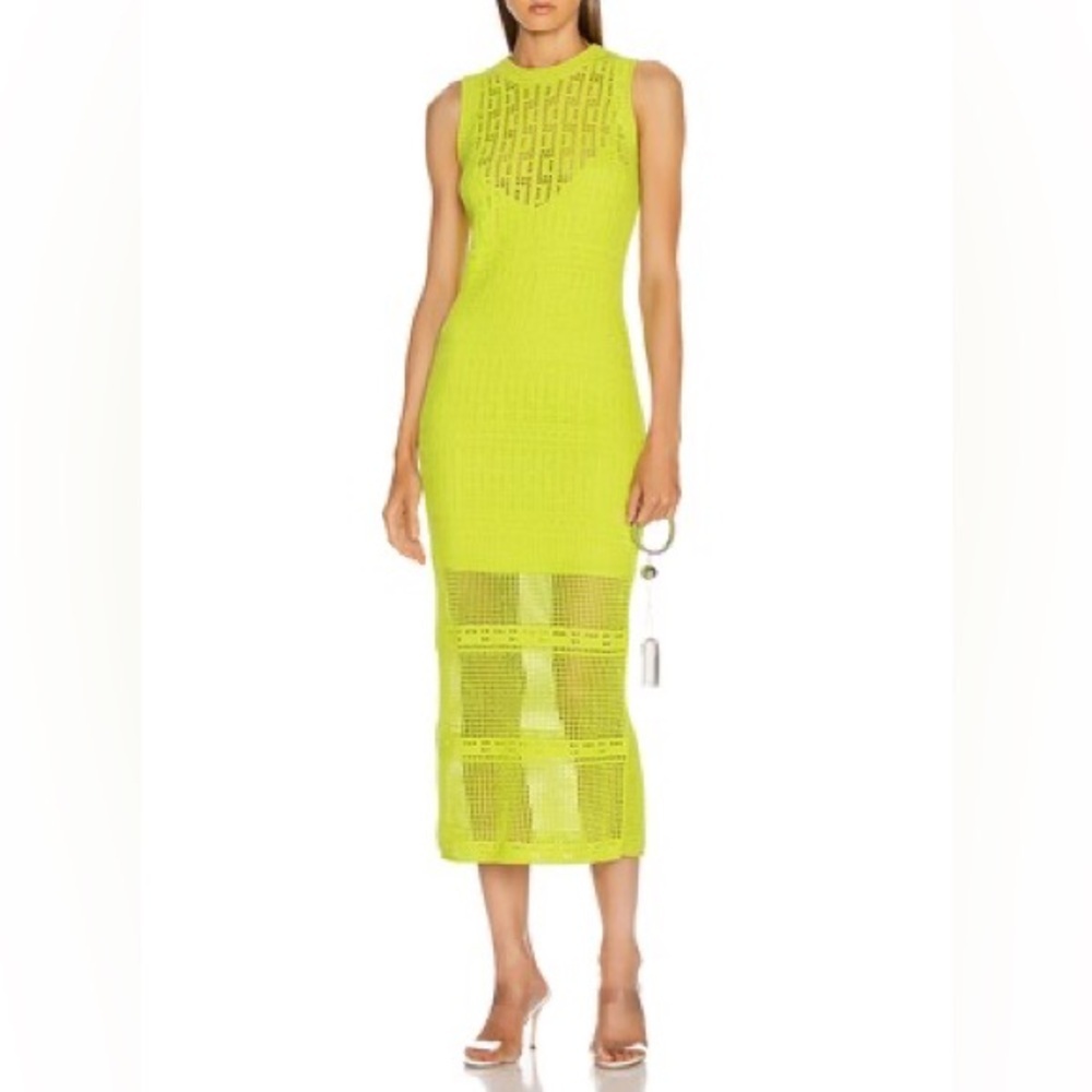 A.L.C. Monaghan Crochet Dress in Citronella